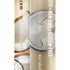 FlavCity Anytime Essentials  Coconut protein powder package with branding and product details.