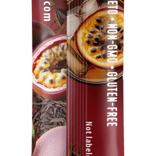 Back view of FlavCity Anytime Essentials Drink Mix Passion Fruit Black Tea package, white background.