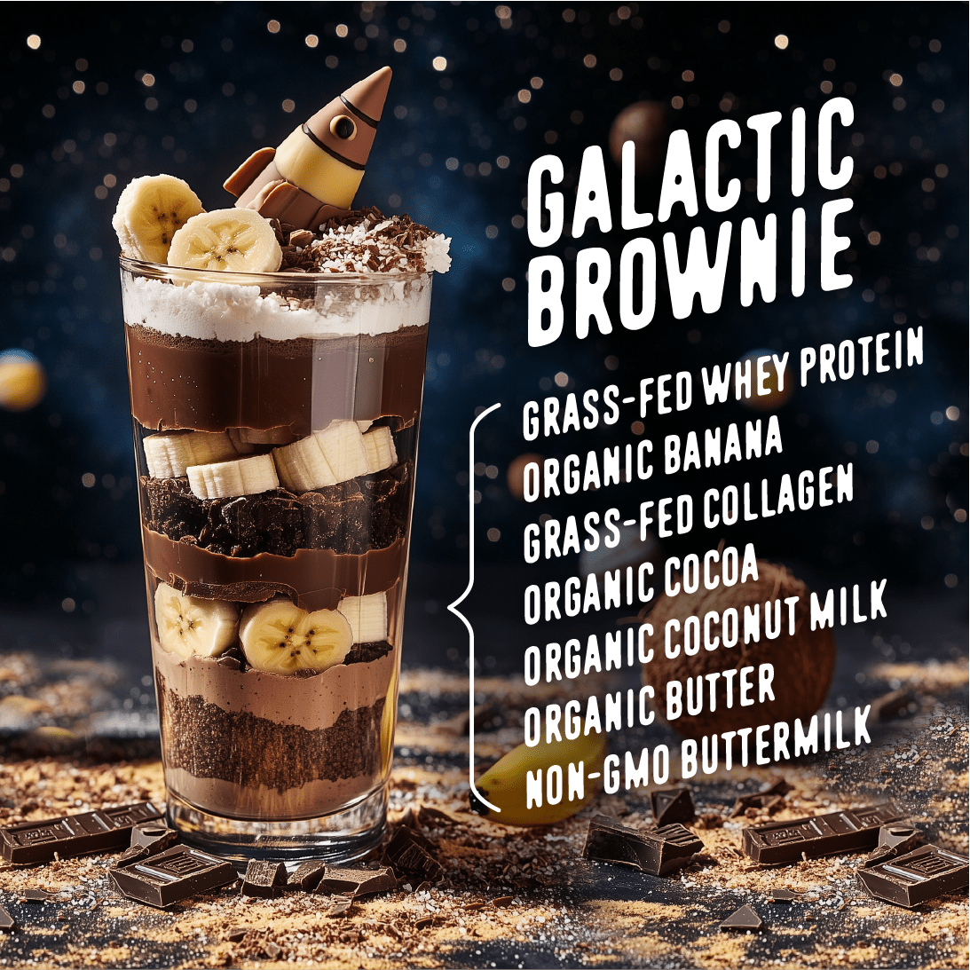 Galactic Brownie Kids Protein Smoothie.