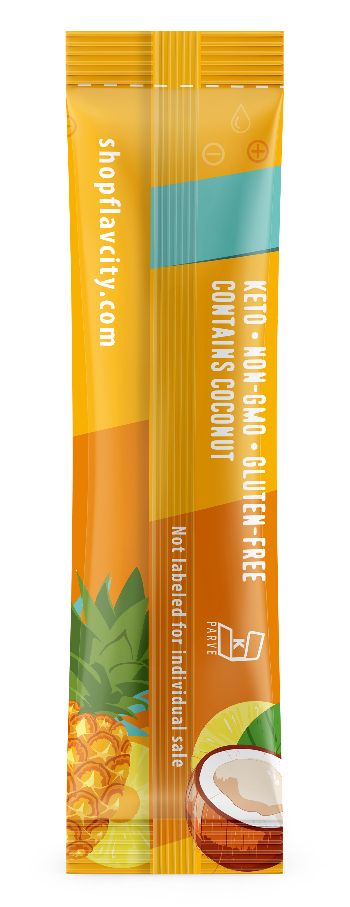 pineapple coconut electrolyte stick package, back