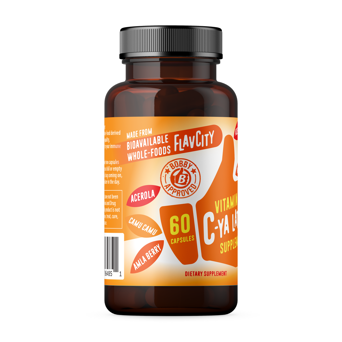 C-Ya Later! Vitamin C supplement bottle with vibrant packaging.
