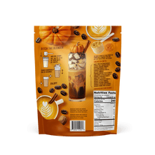 Pumpkin Spice Latte Protein Powder Smoothie, back of bag