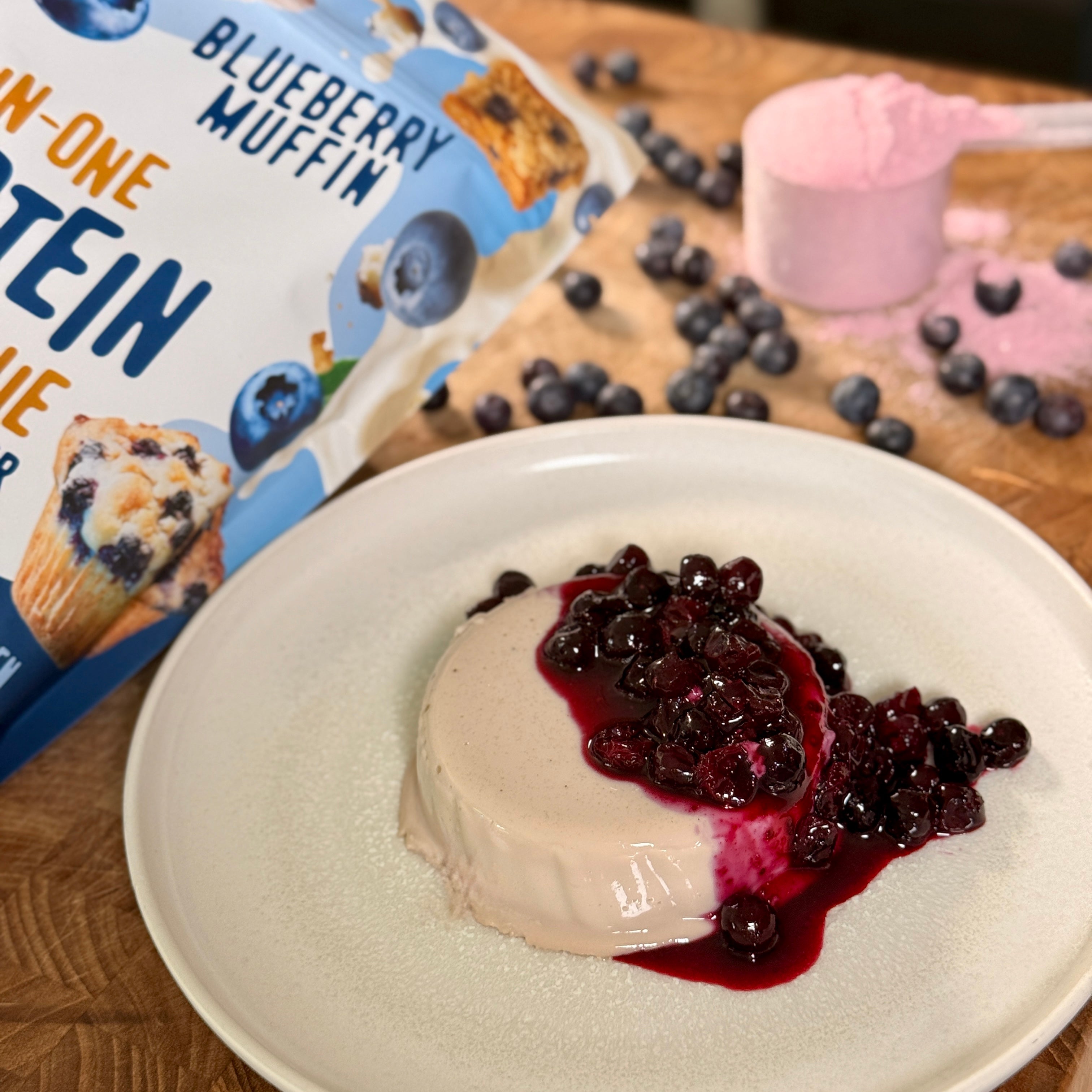 Blueberry Protein Panna Cotta