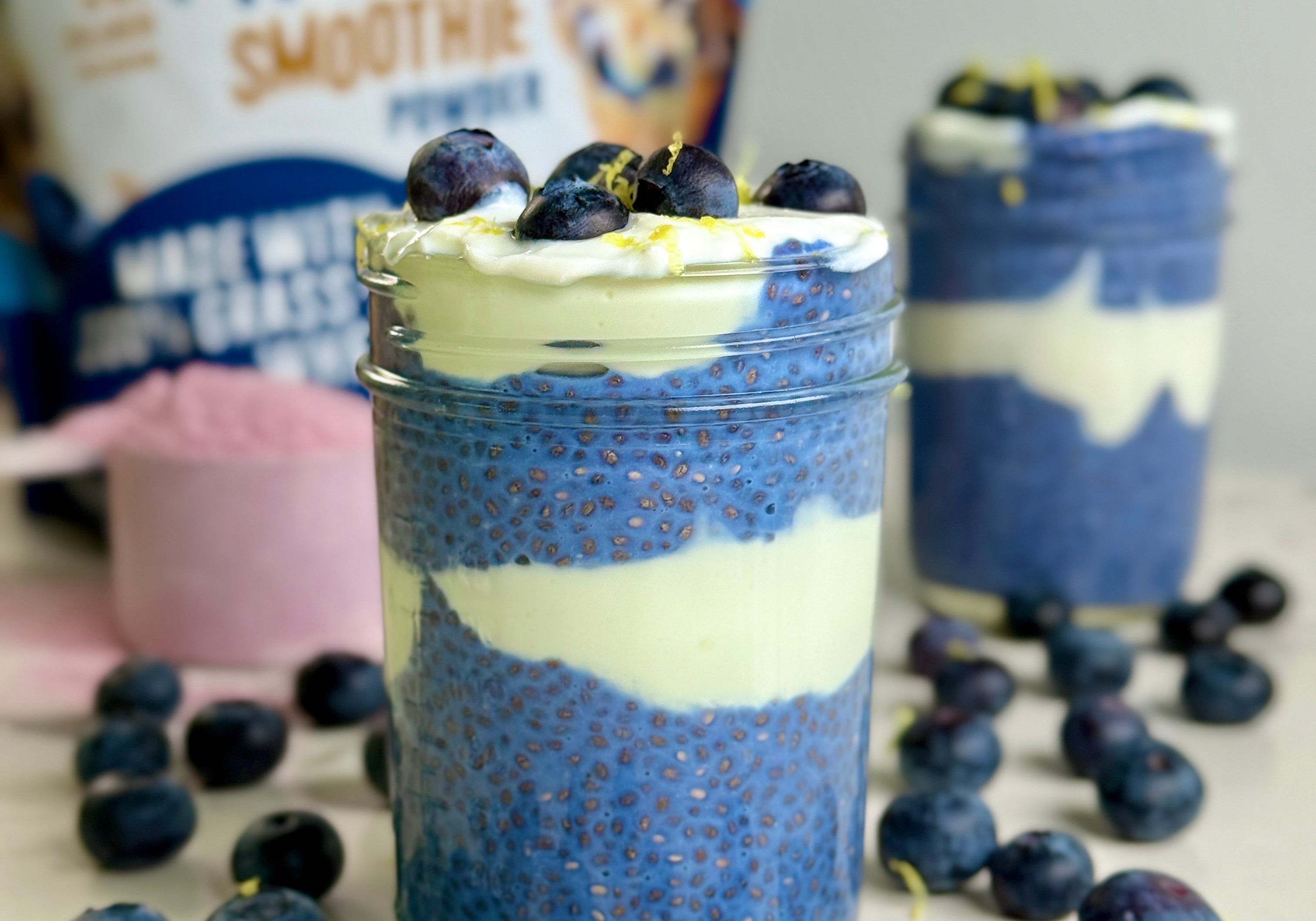 Cerulean Blue-Berry Chia Pudding 