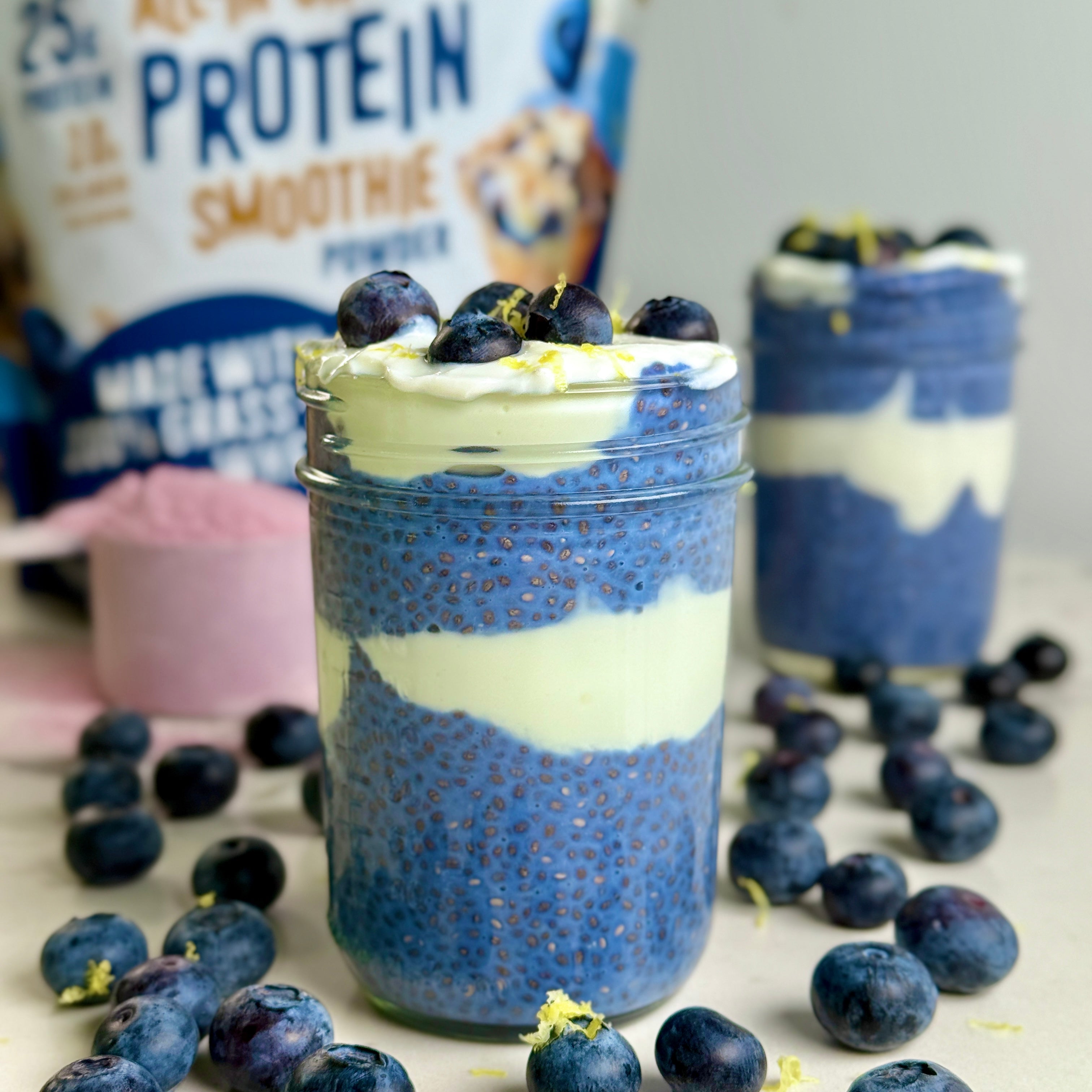 Cerulean Blue-Berry Chia Pudding 