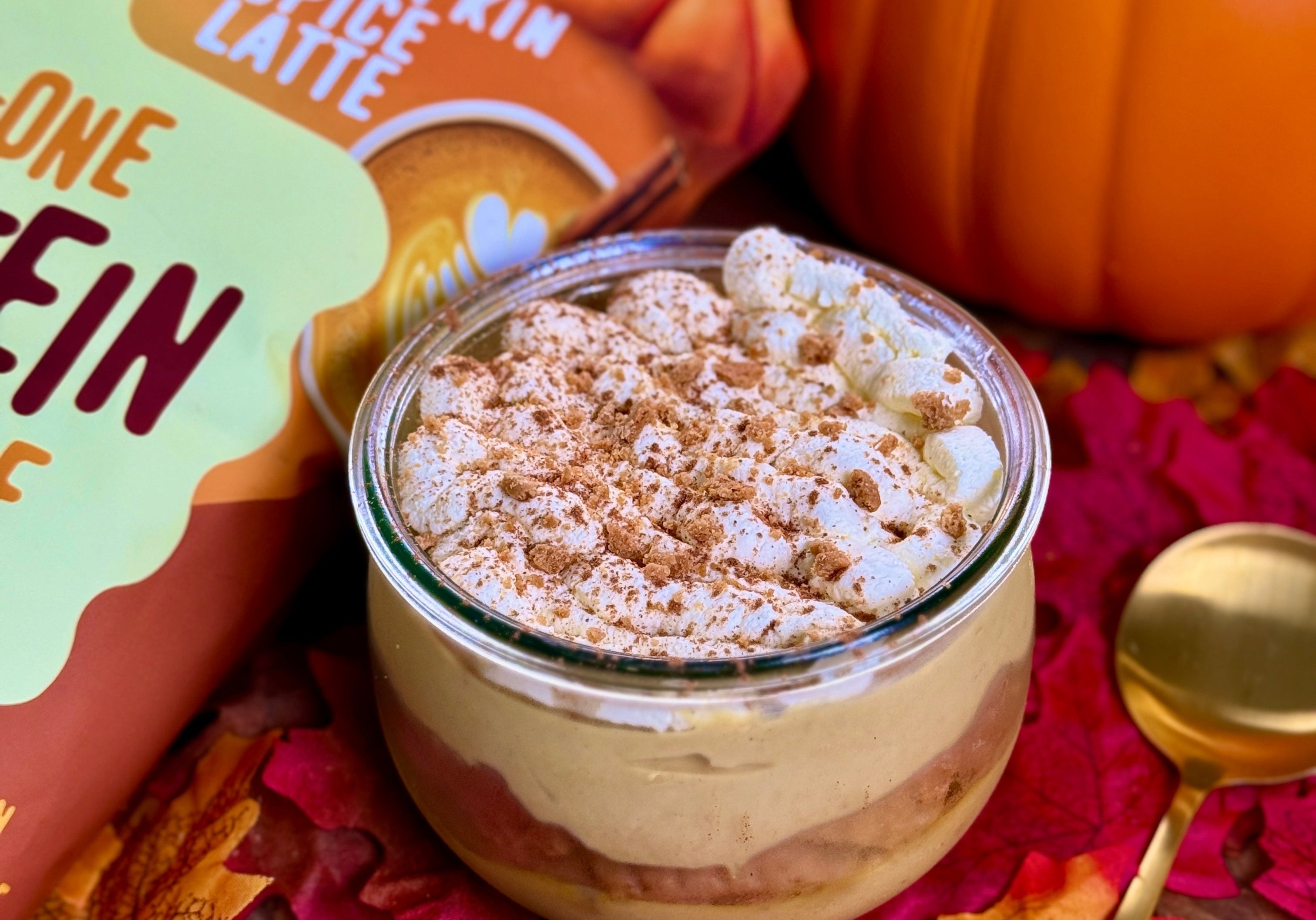 Pumpkin Spice No Bake Protein Cheesecake