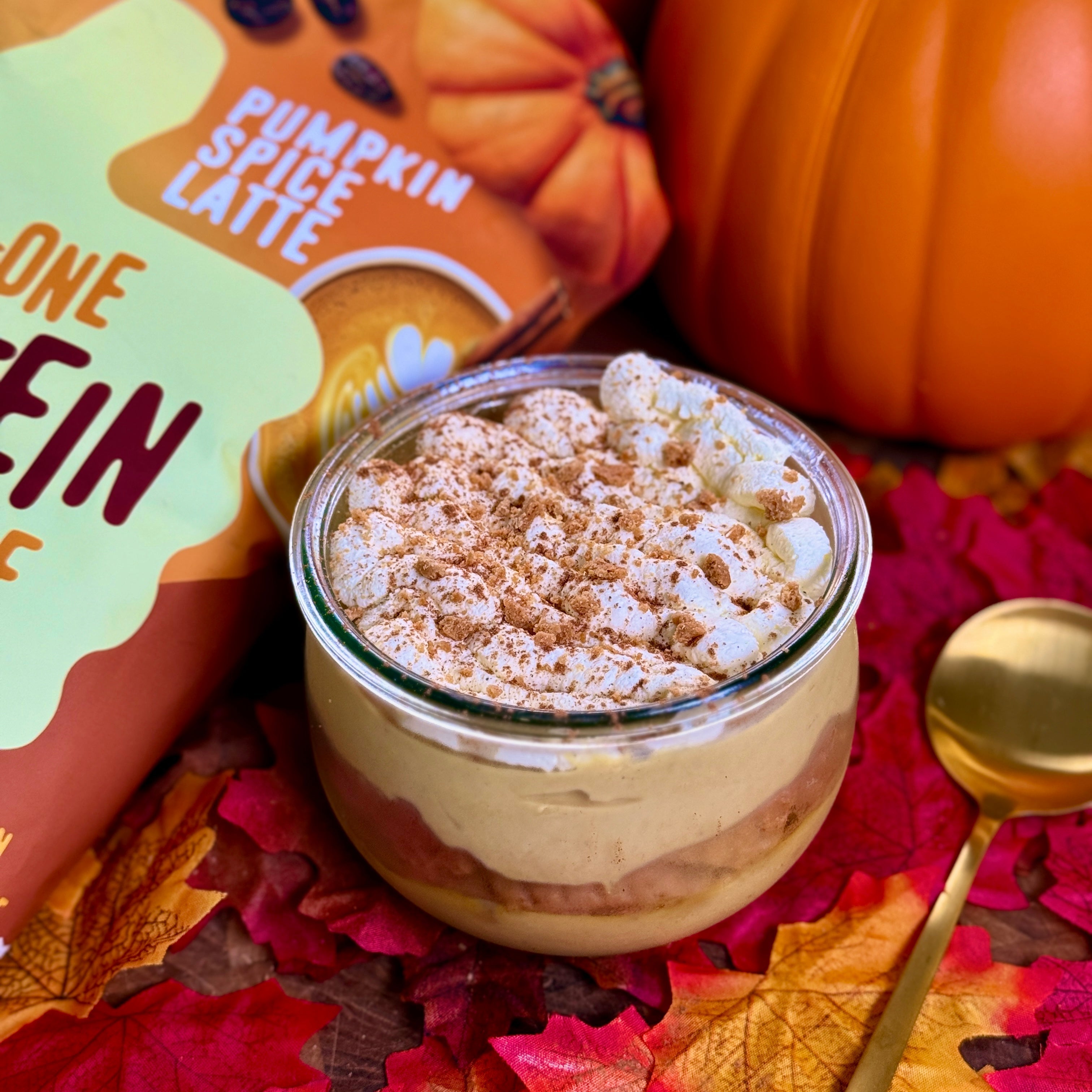 Pumpkin Spice No Bake Protein Cheesecake