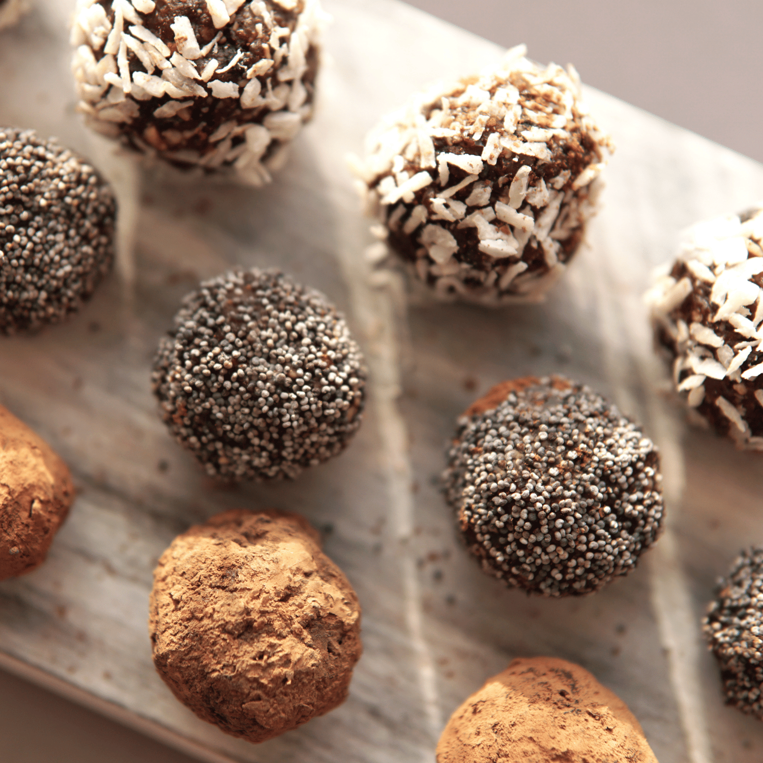 Different flavours of protein balls.