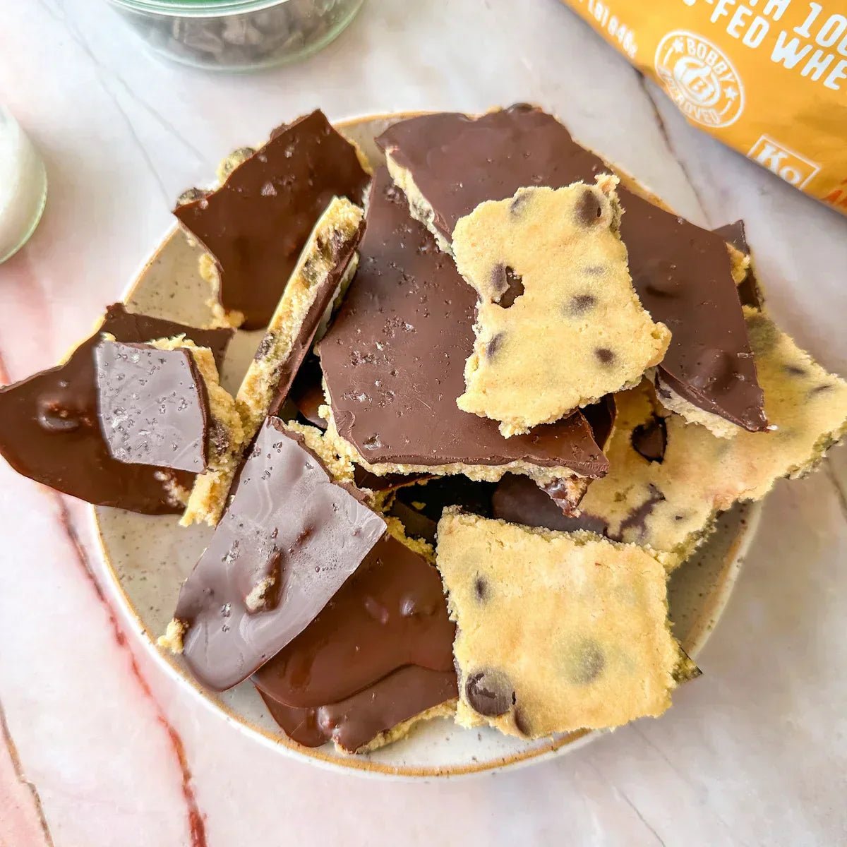 High-Protein Cookie Dough Bark.