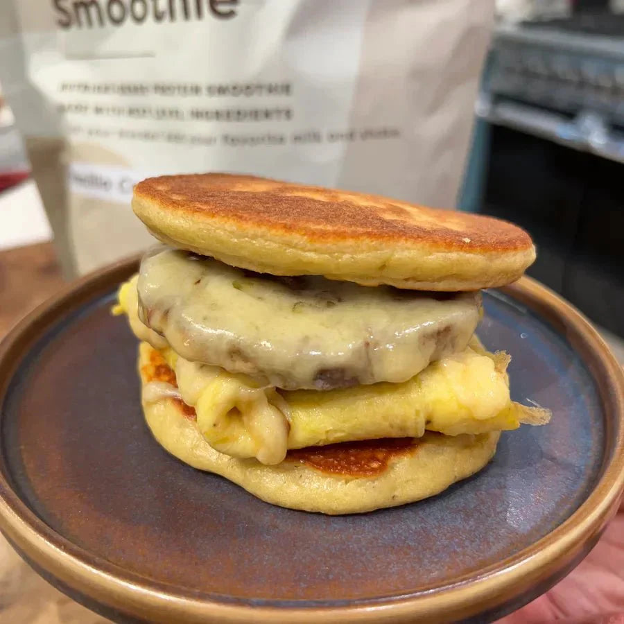 Keto Pancake Breakfast Sandwich.