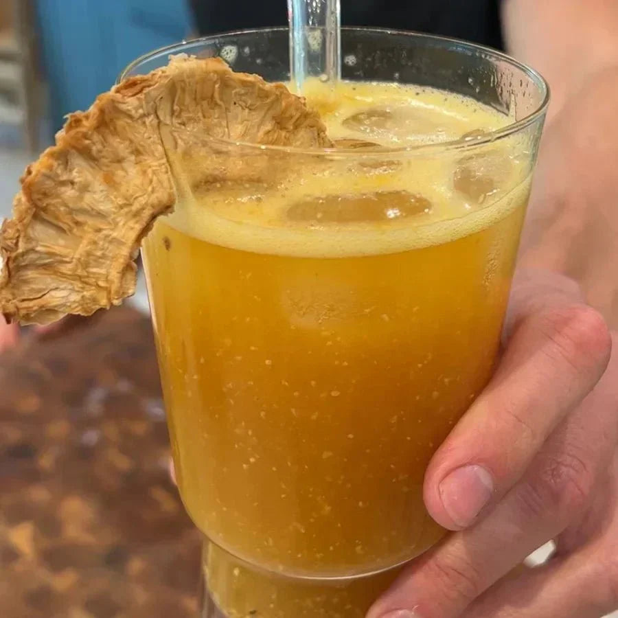 Pineapple Passionfruit Lemonade Refresher Recipe.