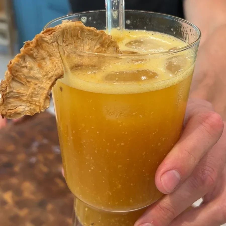 Pineapple Passionfruit Lemonade Refresher Recipe.