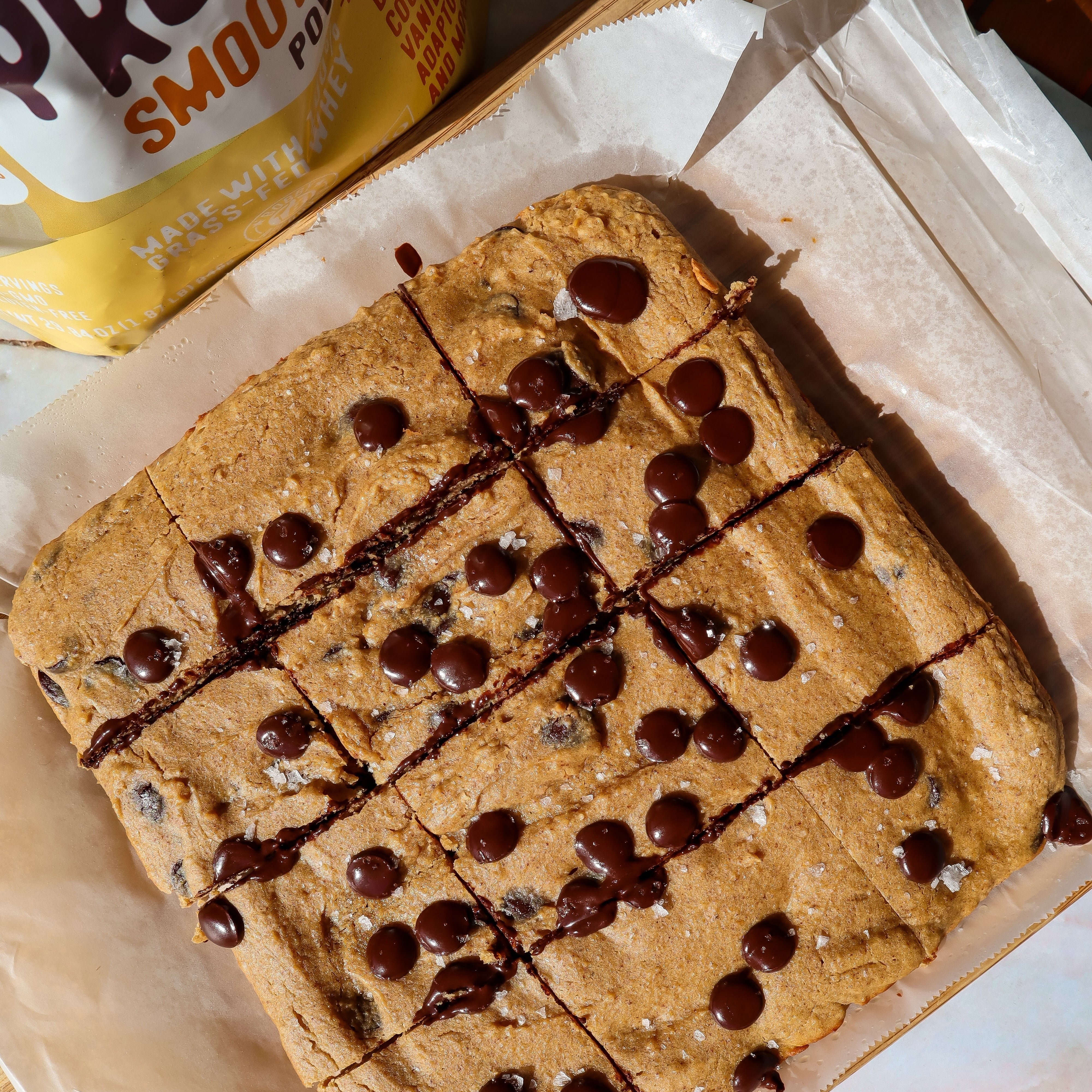 Cookie Dough Protein Blondies