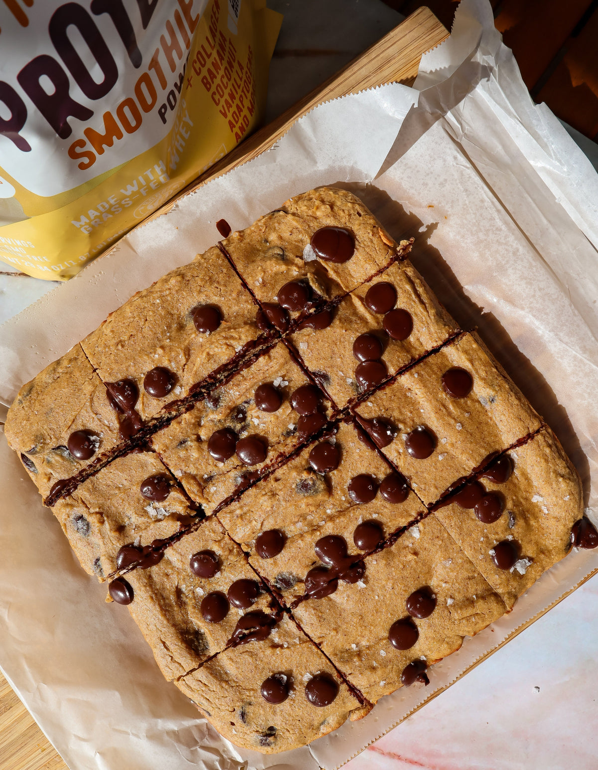 Cookie Dough Protein Blondies