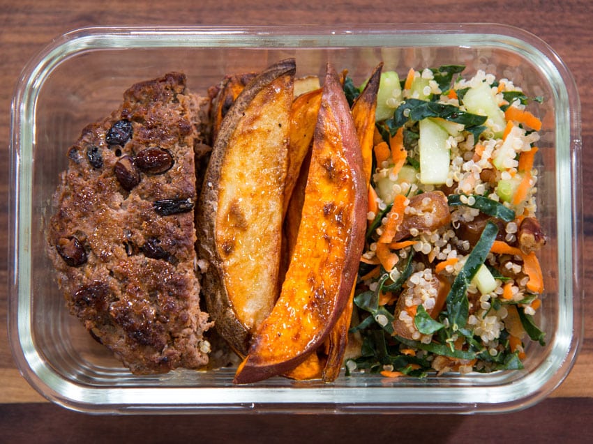 Bison Burger & Sweet Potato Fries Meal Prep