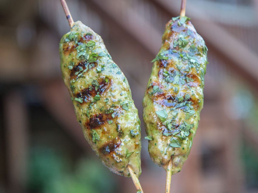 Green Chile Chicken Skewers