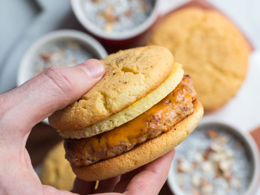 Keto Breakfast Sandwich & Chia Pudding
