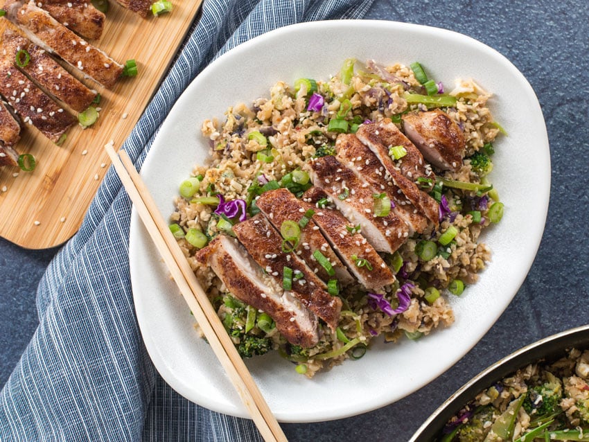 Keto Cauliflower Fried Rice with Chicken