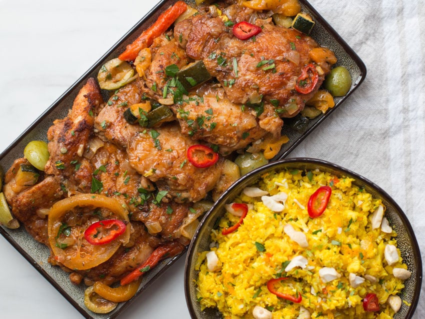 Low Carb Chicken Stew with Keto Cauliflower Rice