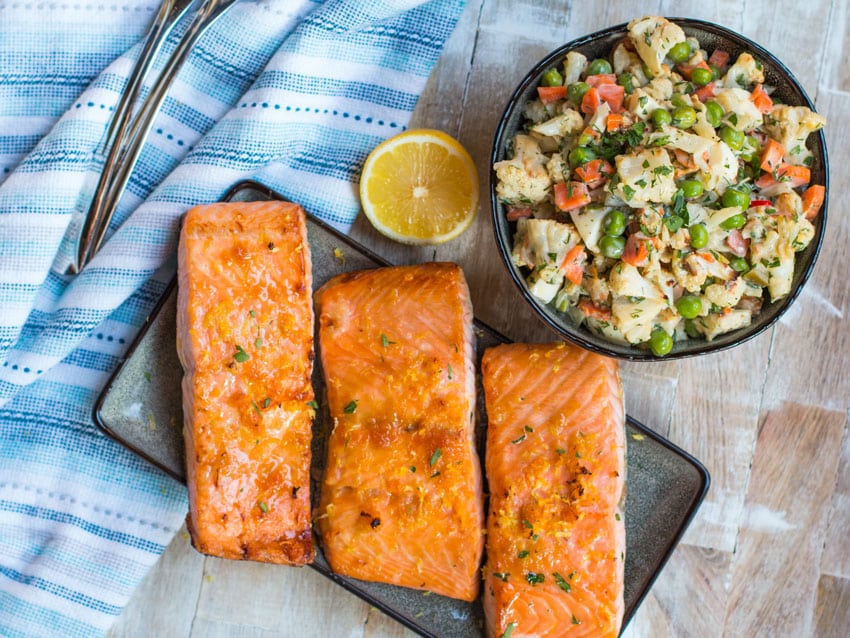 Glazed Salmon & Roast Cauliflower Salad