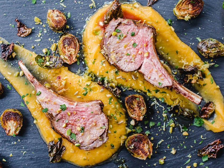 Rack of Lamb with Butternut Squash Puree