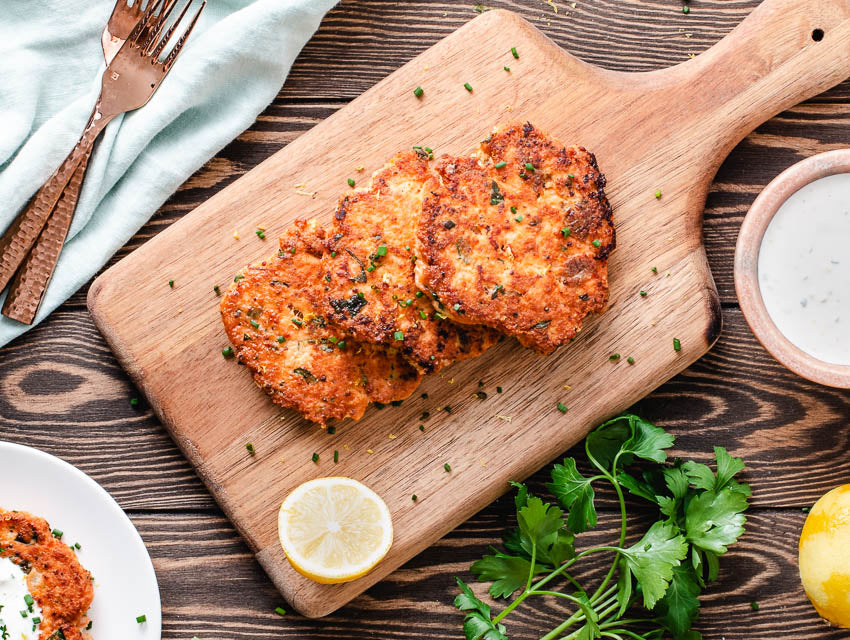 Salmon Patties and Tartar Sauce