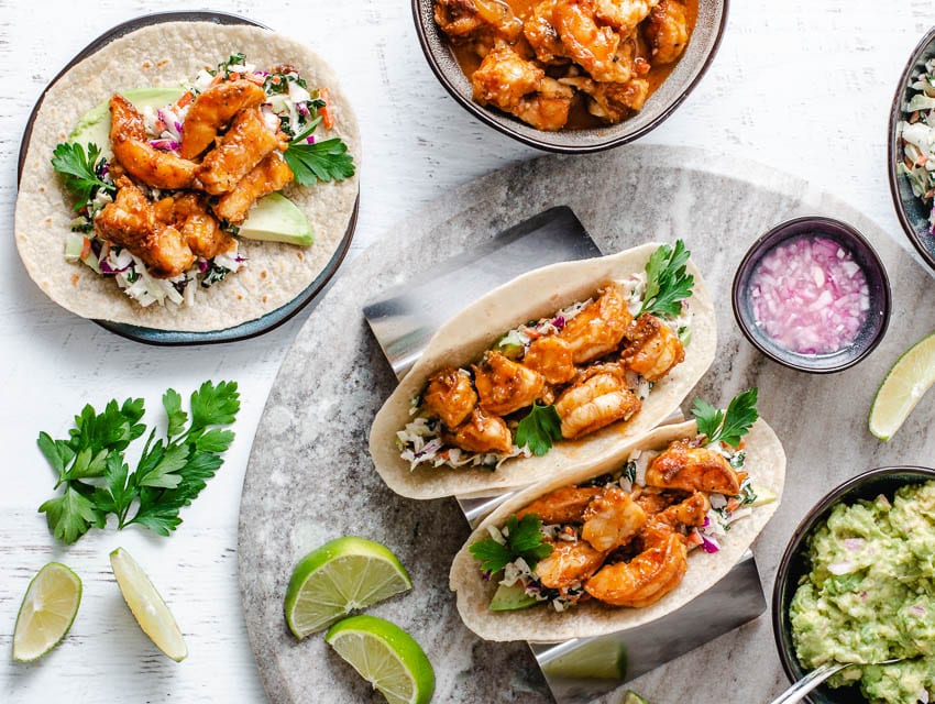 Shrimp Tacos with Creamy Coleslaw