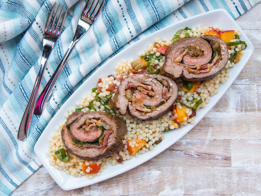 Cheese & Bacon Stuffed Flank Steak