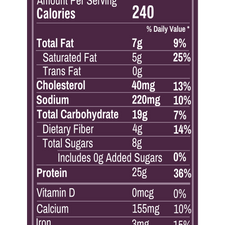Nutrition Information for Brownie Batter flavor protein smoothie