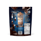 Shop FlavCity's Chocolate Protein Smoothie comes in a standing pouch with visible banana slices, oats, and chocolate. The dark blue packaging highlights prep instructions, nutrition facts, collagen, and grass-fed whey details.