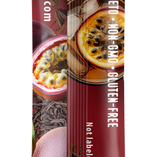 Back view of FlavCity Anytime Essentials Drink Mix Passion Fruit Black Tea package, white background.