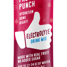 Fruit Punch Electrolyte Drink Mix, single serve stick pack