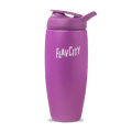 Shop FlavCity's purple Shaker Bottle features insulation, a flip-top lid, and "FLAVCITY" in white on the front—perfect for cold drinks and smooth, lump-free shakes on the go.