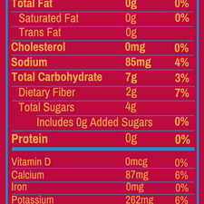 Fruit Punch Electrolyte Drink Mix nutrition facts label with ingredients and serving details.