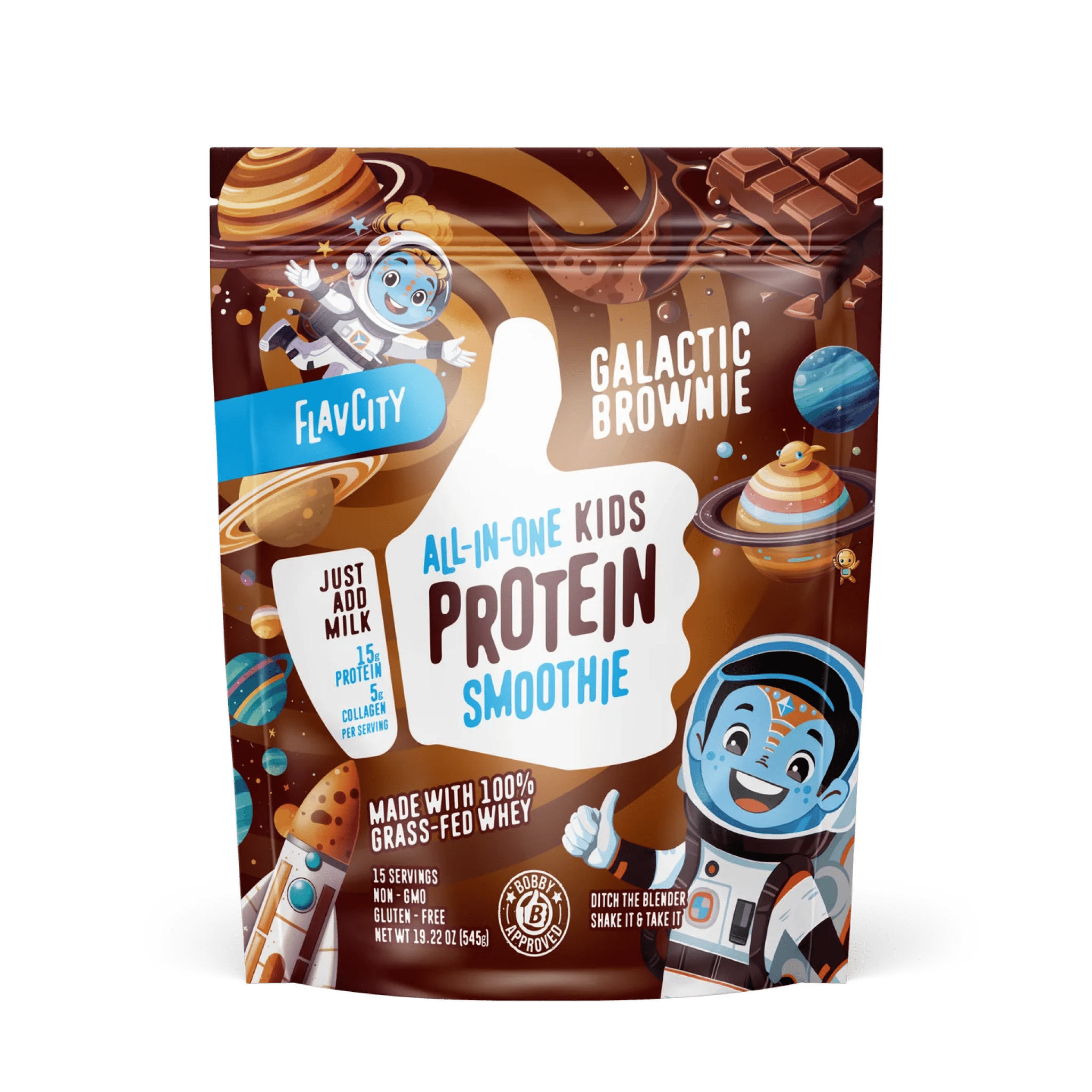 Galactic Brownie Kids Protein Smoothie.