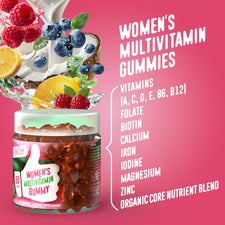 Shop FlavCity Women's Multivitamin Gummy features fruits, a splash of milk, and highlights vitamins A, C, D, E, B6, B12, folate, biotin—plus calcium—in a clean gummy with prebiotic fiber and an organic core nutrient blend.