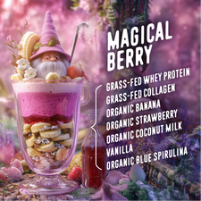 Magical Berry Kids Protein ingredients in a glass