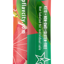 A vibrant single-serve Grapefruit Lemonade packet by Shop FlavCity features grapefruit, flowers, and lemonade images. It’s keto, sugar free, non-GMO, gluten free, and not labeled for individual sale—a healthy beverage choice.