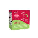 The Shop FlavCity Energy Boost Vitamin Gel Pack comes in a red and green box with sections like Why Gel?, How to Use, Suggested Use, and Energy. It features Lion’s Mane, clean caffeine, fast nutrient delivery, and clear instructions.