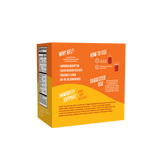 The image shows the back of a Shop FlavCity Immune Support Vitamin Gel Pack box in orange and yellow, highlighting antioxidant and immunity benefits, usage suggestions, and visible nutrition facts on the side.