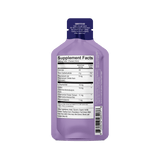 A purple Sleep Support Vitamin Gel Pack from Shop FlavCity displays a supplement facts label detailing calories, carbs, magnesium, L-Tryptophan, GABA, chamomile extract, directions for use, and its sleep support benefits.