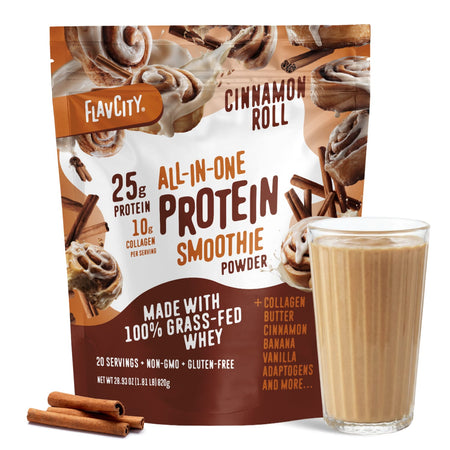 Cinnamon Roll Protein Smoothie Powder | FlavCity