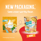 Two pouches of Pineapple Coconut Electrolyte Mix by Shop FlavCity, displaying both the old and new package designs.
