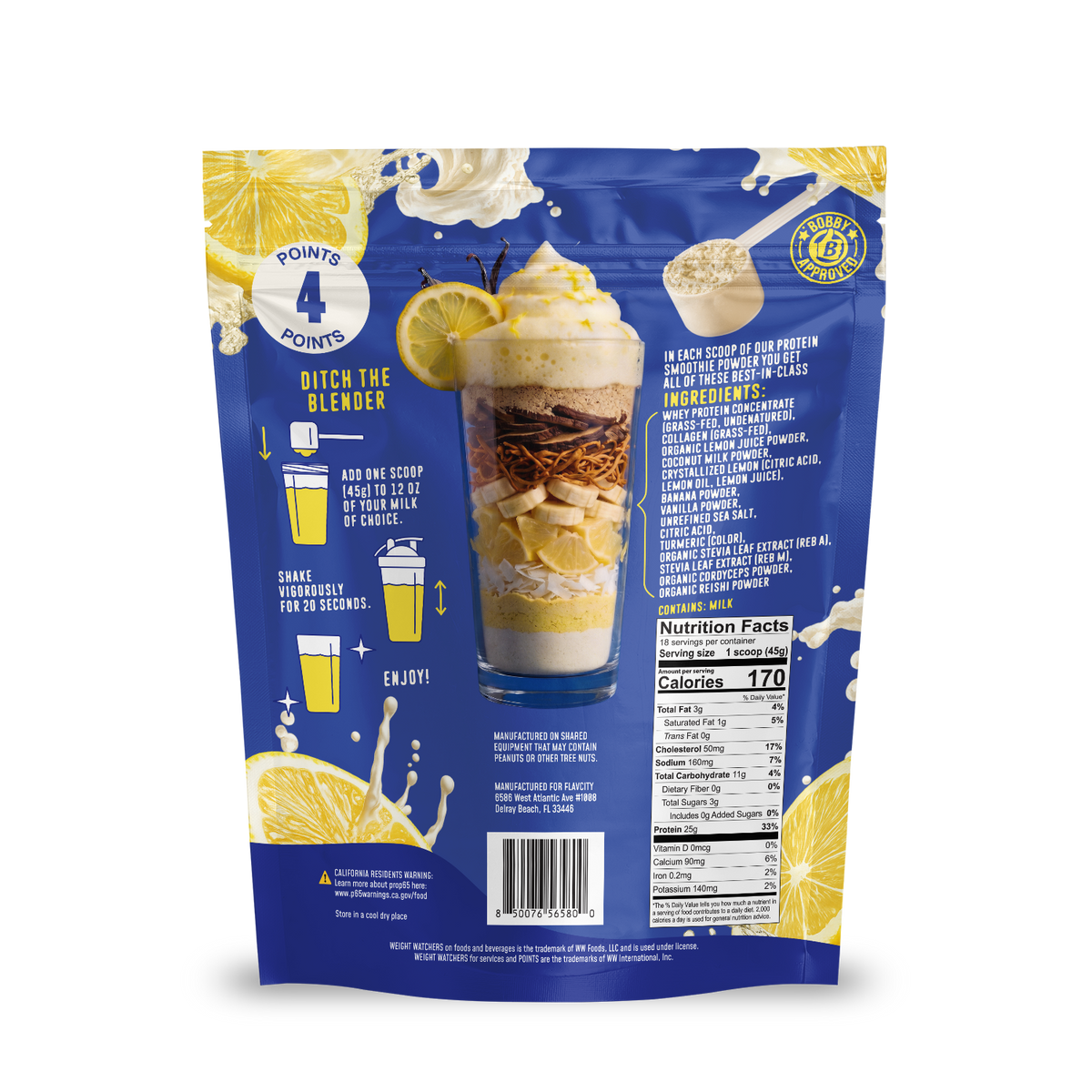 Whipped Lemonade Protein Smoothie Back Packaging