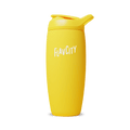 The Shop FlavCity Shaker Bottle is a bright yellow insulated bottle with a flip-top lid and “FLAVCITY” in white on the front, designed for lump-free shakes. It stands upright against a plain white background.
