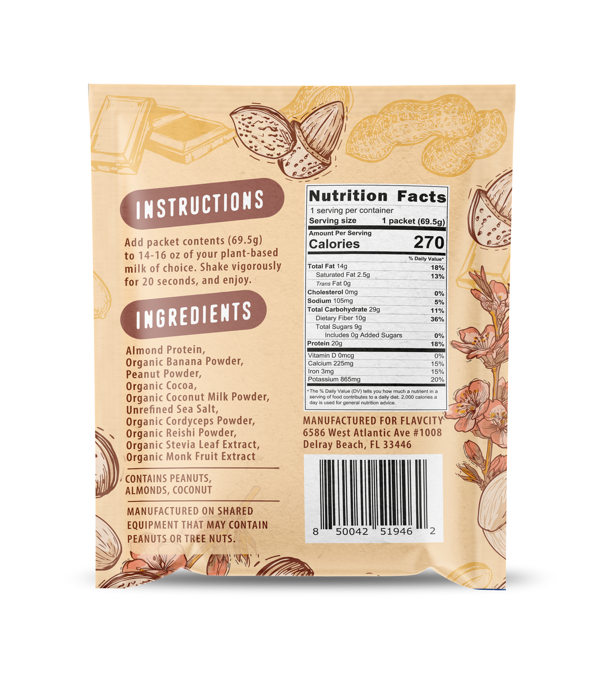 Protein Smoothie Single-Serve Plant-Based Chocolate Peanut Butter.