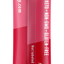 FlavCity Strawberry Limeade electrolyte drink mix packet featuring real fruit, on-the-go stick, pink and green packaging with fresh strawberry and lime illustrations - back of the stick package