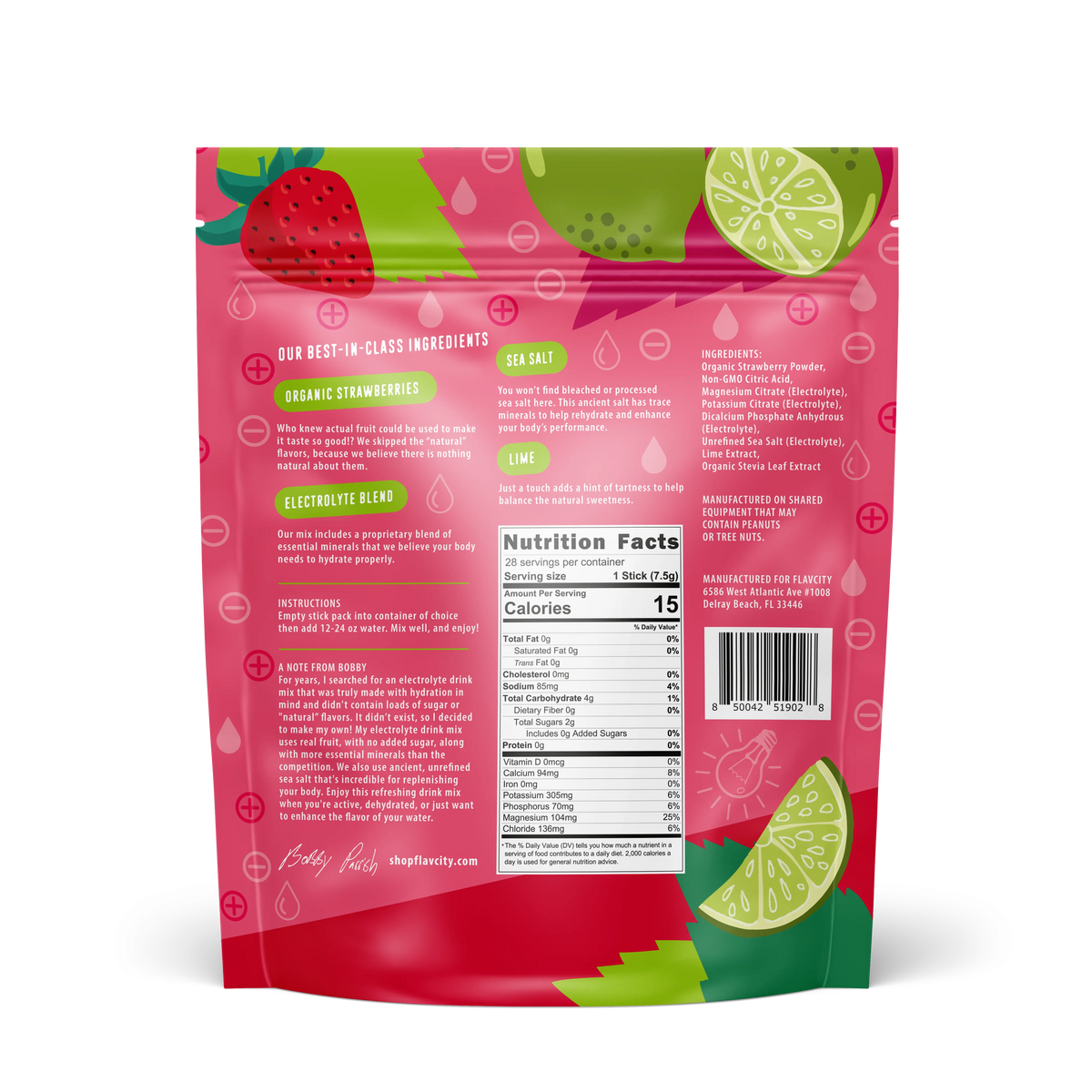 Strawberry Limeade Electrolyte Mix.