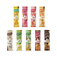 Shop FlavCity's Try-It Kit: Anytime Essentials displays ten drink mix packets in two rows, featuring flavors like Lemonade, Prickly Pear Lemonade, and Strawberry Lemonade—ideal as collagen or electrolyte drinks for a refreshing boost.