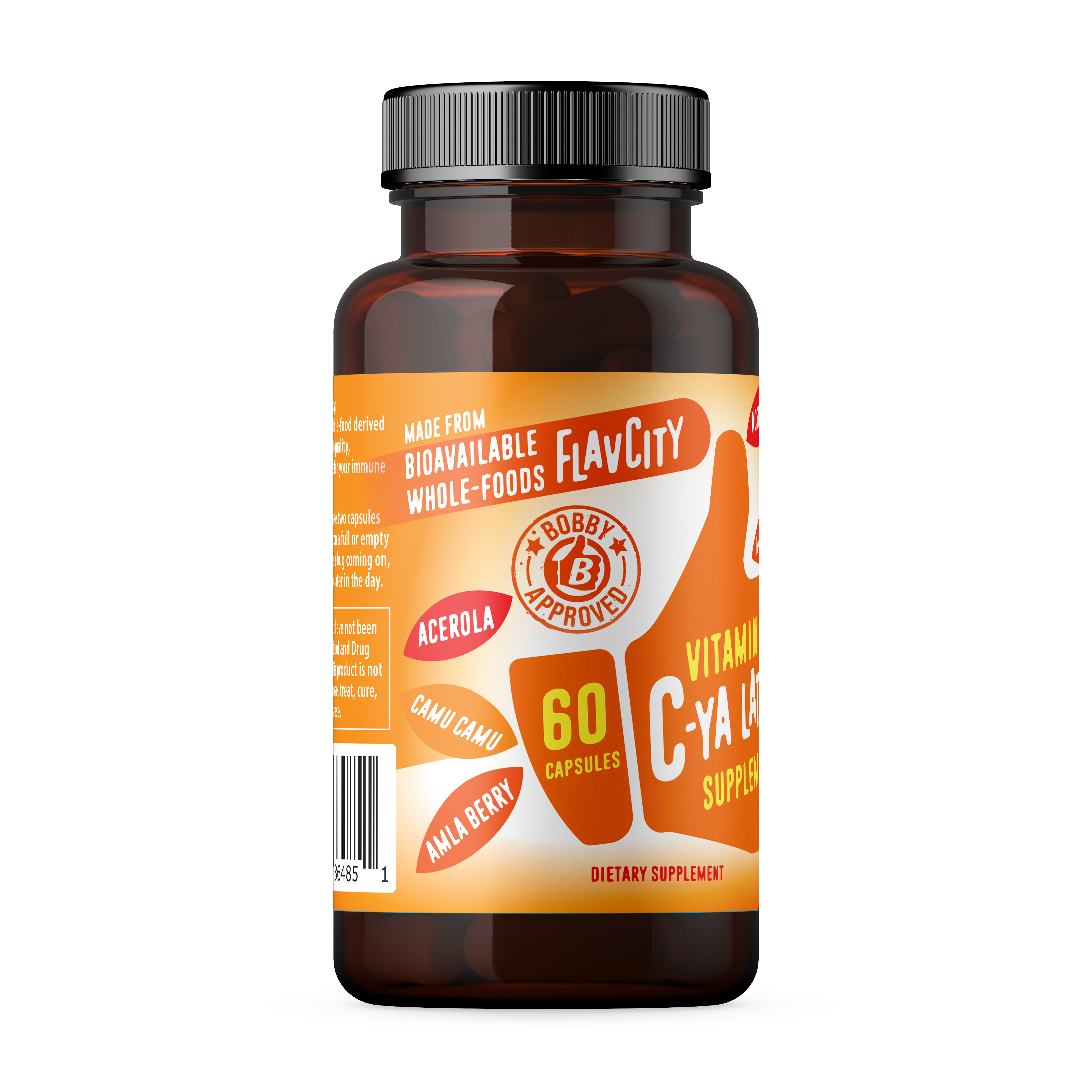 C-Ya Later! Vitamin C supplement bottle with vibrant packaging.